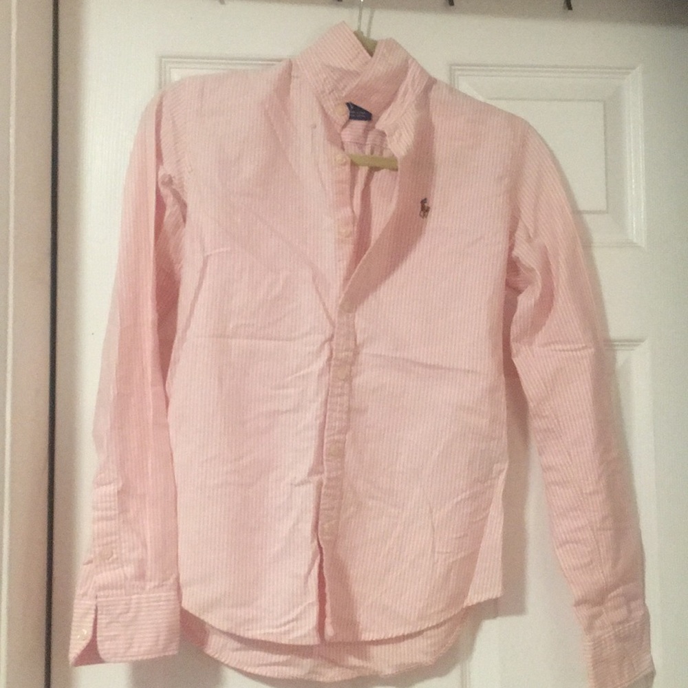 Pink and white stripe oxford